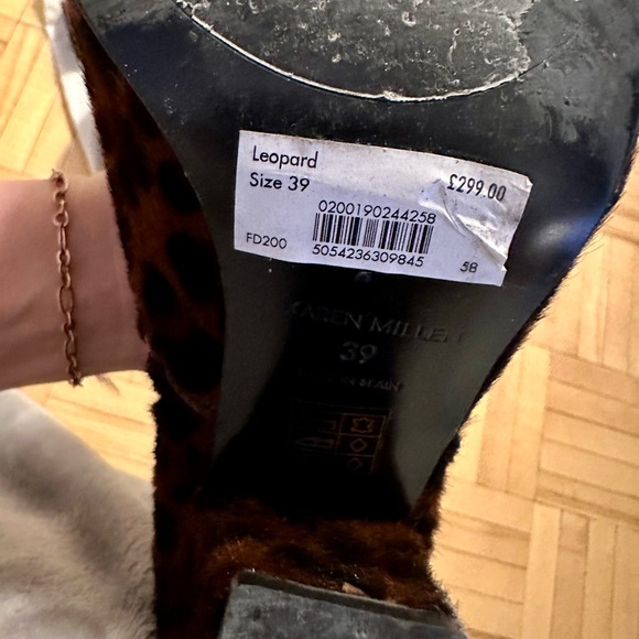 Karen Millen Leopard Print Ankle Booty Heel - Picture 4 of 4